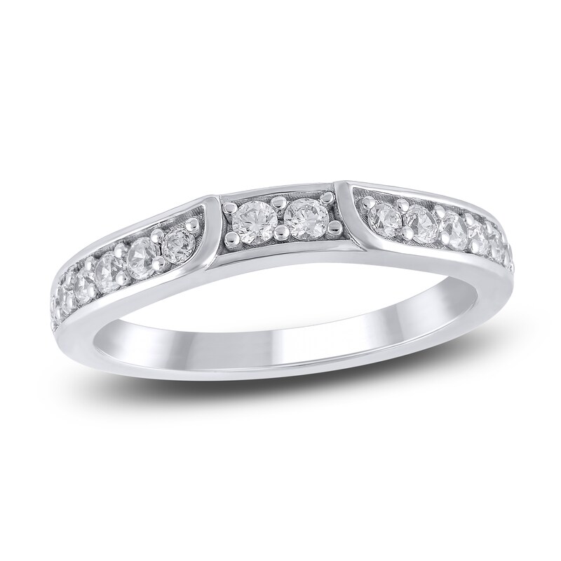 Main Image 1 of Diamond Contour Wedding Band 1/3 ct tw Round Platinum