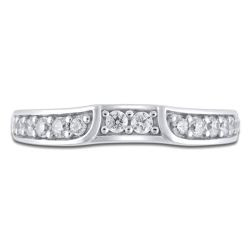 Main Image 2 of Diamond Contour Wedding Band 1/3 ct tw Round Platinum