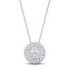 Thumbnail Image 1 of Diamond Halo Pendant Necklace 1/4 ct tw 10K White Gold