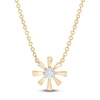 Thumbnail Image 1 of Diamond Flower Necklace 14K Yellow Gold 13&quot;