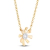 Thumbnail Image 2 of Diamond Flower Necklace 14K Yellow Gold 13&quot;