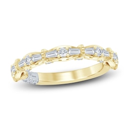 Pnina Tornai Baguette & Round Lab-Created Diamond Anniversary Ring 1/2 ct tw 14K Yellow Gold