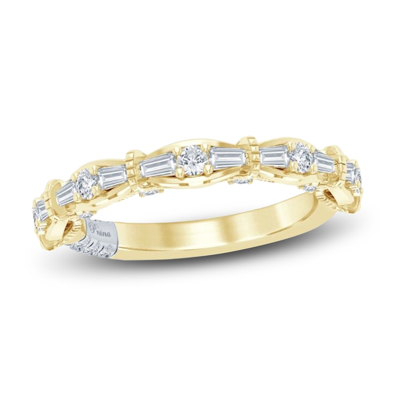 Pnina Tornai Baguette & Round Lab-Created Diamond Anniversary Ring 1/2 ct tw 14K Yellow Gold