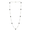 Thumbnail Image 3 of Natural Black Onyx Bead & Diamond Station Necklace 1/4 ct tw 14K Yellow Gold 24"