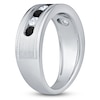 Thumbnail Image 2 of Men's Certified Black & White Diamond Wedding Band 1 ct tw 14K White Gold