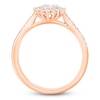 Thumbnail Image 1 of Baguette & Round-Cut Multi-Diamond Starburst Halo Promise Ring 1/3 ct tw 10K Rose Gold