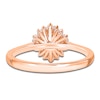 Thumbnail Image 3 of Baguette & Round-Cut Multi-Diamond Starburst Halo Promise Ring 1/3 ct tw 10K Rose Gold