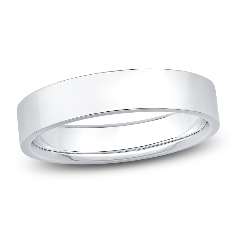 Main Image 1 of Flat Wedding Band 14K White Gold 4mm