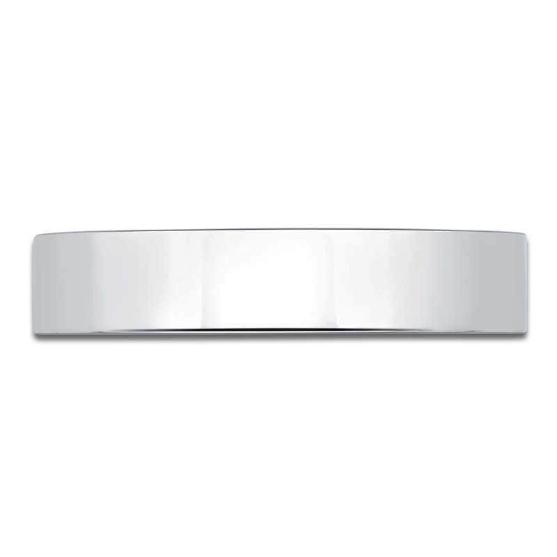 Main Image 3 of Flat Wedding Band 14K White Gold 4mm