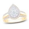 Thumbnail Image 0 of Brilliant Moments Multi-Diamond Pear Halo Engagement Ring 1 ct tw 14K Yellow Gold