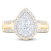 Thumbnail Image 2 of Brilliant Moments Multi-Diamond Pear Halo Engagement Ring 1 ct tw 14K Yellow Gold