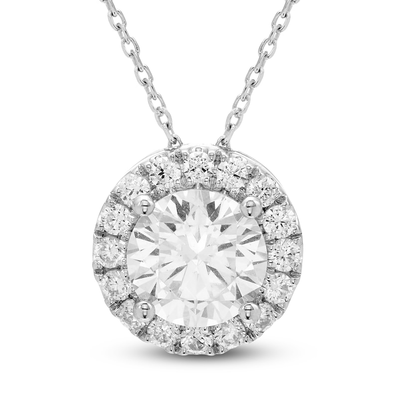 Main Image 1 of Brilliant Moments Diamond Halo Necklace 2-1/2 ct tw 14K White Gold 18&quot;