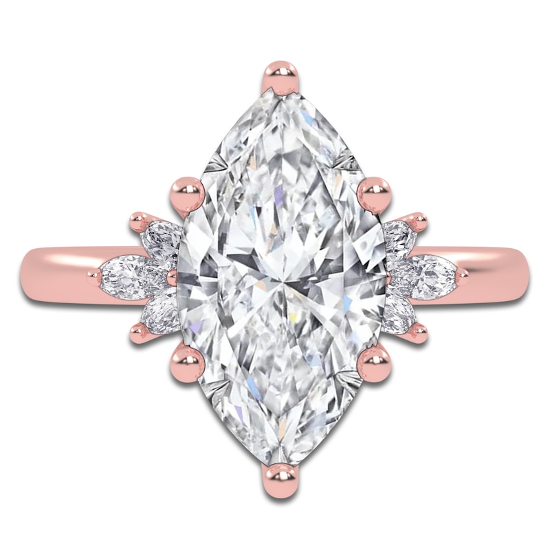 Main Image 3 of Marquise-Cut Created By Jared Studio Lab-Created Diamond Engagement Ring 3-1/6 ct tw 14K Rose Gold