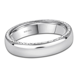 Kirk Kara Men's Polished Milgrain Wedding Band Platinum 5mm