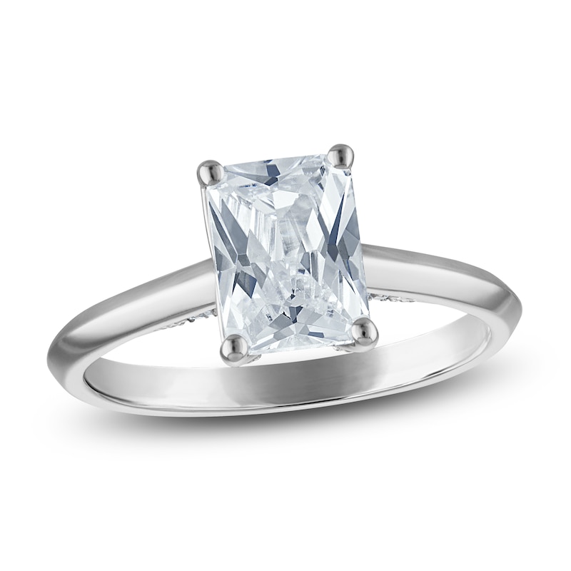 Main Image 1 of Radiant-Cut Lab-Created Diamond Solitaire Plus Engagement Ring 2 ct tw Platinum (VS2/F)