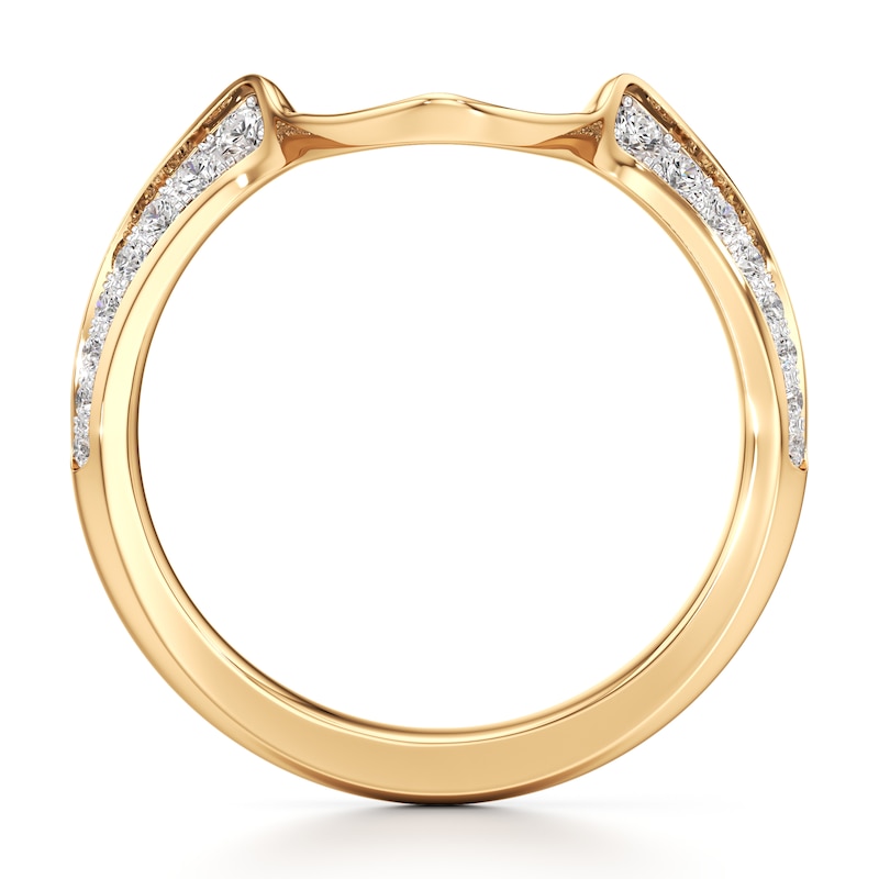 Main Image 2 of J'Lure Lab-Created Diamond Contour Wedding Band 1/5 ct tw 18K Yellow Gold