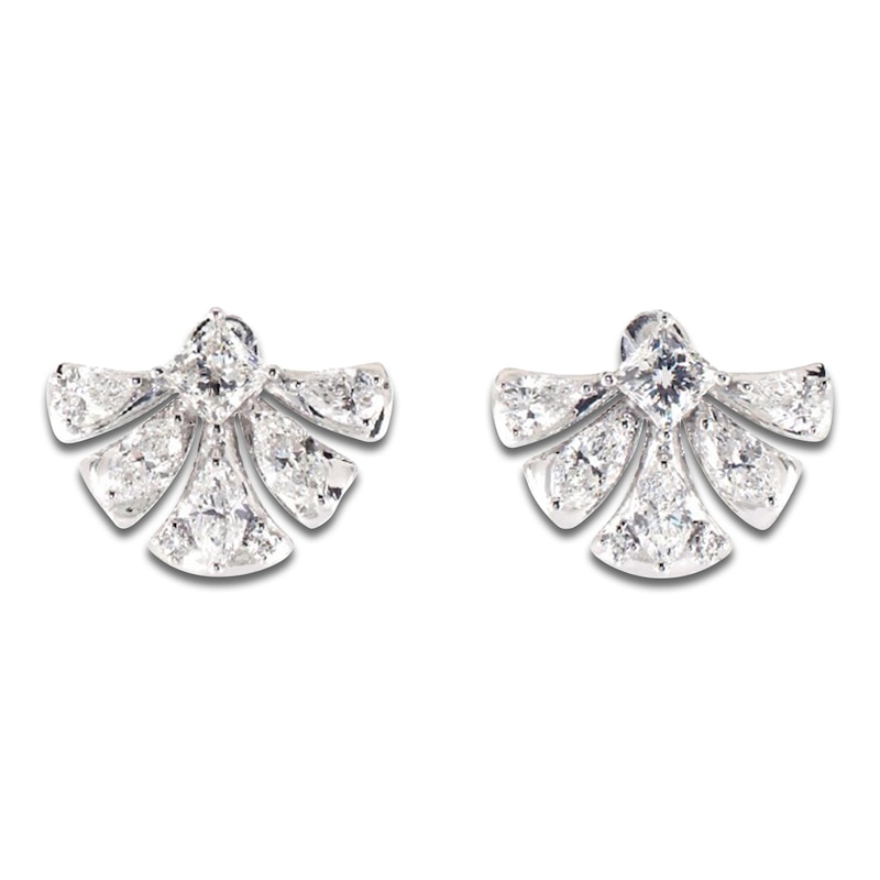 Main Image 1 of Jared Atelier Pear-Shaped, Princess, Marquise & Round-Cut Art Deco-Inspired Fan Earrings 4-3/8 ct tw 18K White Gold