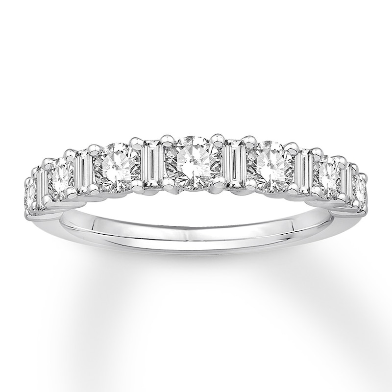 Diamond Anniversary Band 1 ct tw Round/Baguette 14K White Gold | Jared