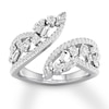 Thumbnail Image 0 of Diamond Ring 1 ct tw Pear-shaped/Marquise/Baguette/Round 14K White Gold