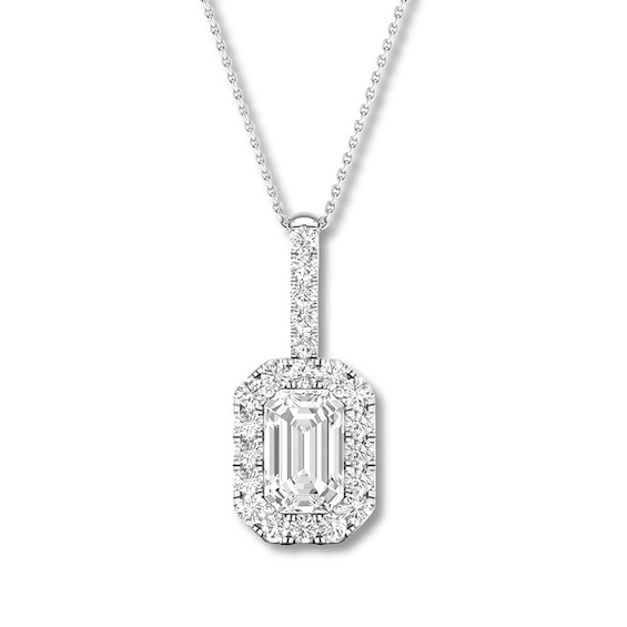 Diamond Necklace 1 ct tw Emerald-cut/Round 14K White Gold | Jared