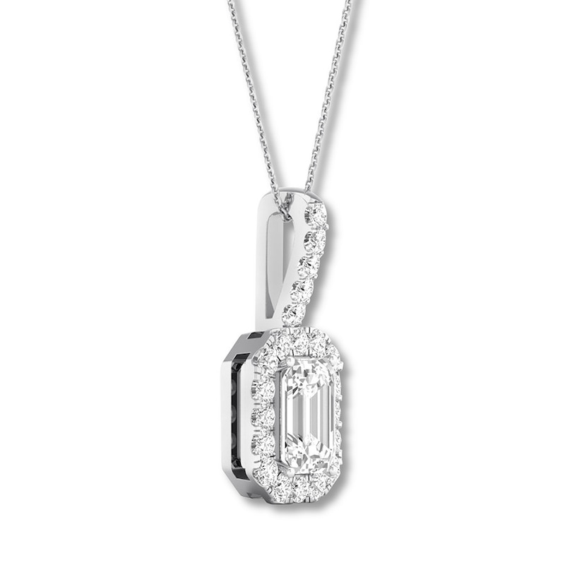 Diamond Necklace 1 ct tw Emerald-cut/Round 14K White Gold | Jared