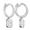 Thumbnail Image 4 of Diamond Dangle Earrings 1 cttw Emerald-cut/Round 14K White Gold