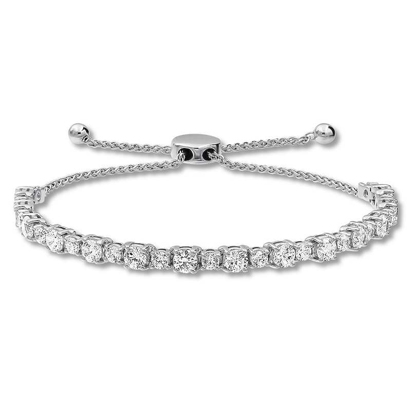 Main Image 1 of Diamond Bolo Bracelet 5 carats tw Round 14K White Gold