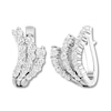 Thumbnail Image 2 of Diamond Hoop Earrings 1 carat tw Round 14K White Gold