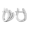 Thumbnail Image 3 of Diamond Hoop Earrings 1 carat tw Round 14K White Gold
