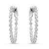 Thumbnail Image 2 of Diamond Hoop Earrings 1-1/2 ct tw Round-cut 14K White Gold