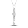 Thumbnail Image 2 of Diamond Necklace 1-1/2 ct tw Round/Baguette 14K White Gold