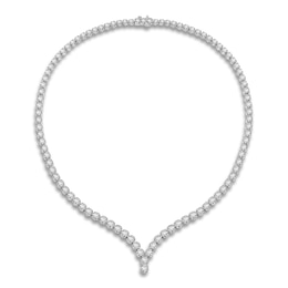 Diamond Tennis Necklace 20 ct tw Round 14K White Gold