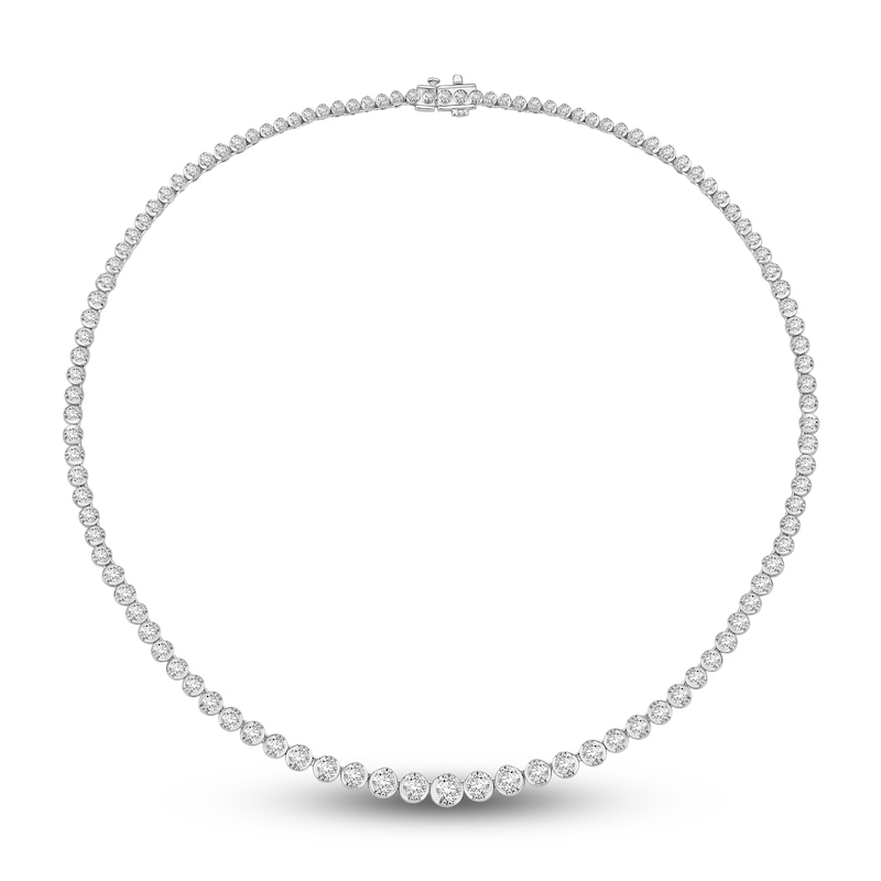 Diamond Tennis Necklace 10 ct tw Round 14K White Gold