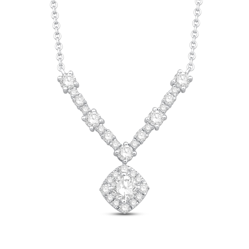 Main Image 1 of Diamond Necklace 2 ct tw Round 14K White Gold