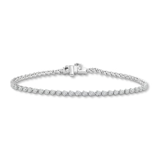 Lab-Created Diamond Bracelet 3 ct tw Round 14K White Gold