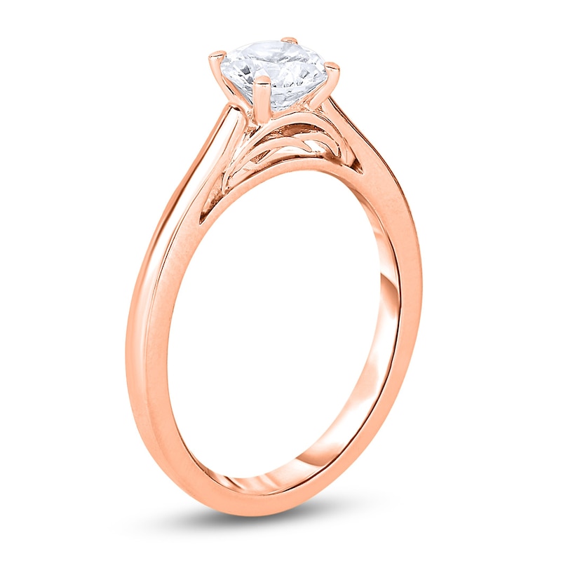 Main Image 2 of Diamond Solitaire Engagement Ring 1/2 ct tw Round 14K Rose Gold (I2/I)