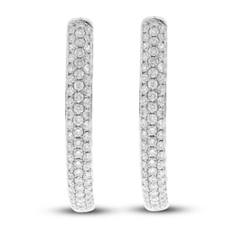 Diamond Hoop Earrings 5-1/4 ct tw Round 14K White Gold