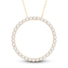 Thumbnail Image 0 of Diamond Circle Pendant Necklace 1-1/2 ct tw Round 14K Yellow Gold 18"