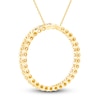 Thumbnail Image 2 of Diamond Circle Pendant Necklace 1-1/2 ct tw Round 14K Yellow Gold 18"