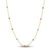 Thumbnail Image 1 of Solid Station Necklace Red/Black /Navy Blue Enamel 14K Yellow Gold 18&quot;