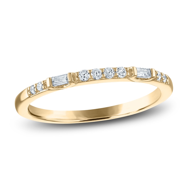 Main Image 1 of Diamond Anniversary Band 1/8 ct tw Baguette/Round 14K Yellow Gold