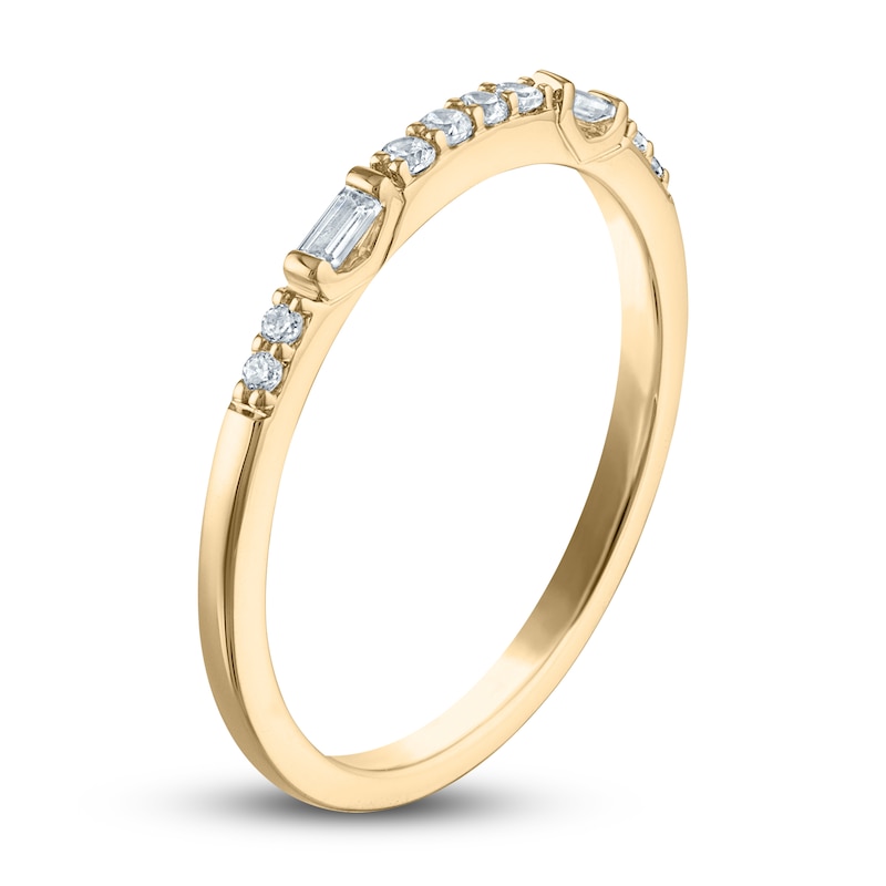 Main Image 2 of Diamond Anniversary Band 1/8 ct tw Baguette/Round 14K Yellow Gold