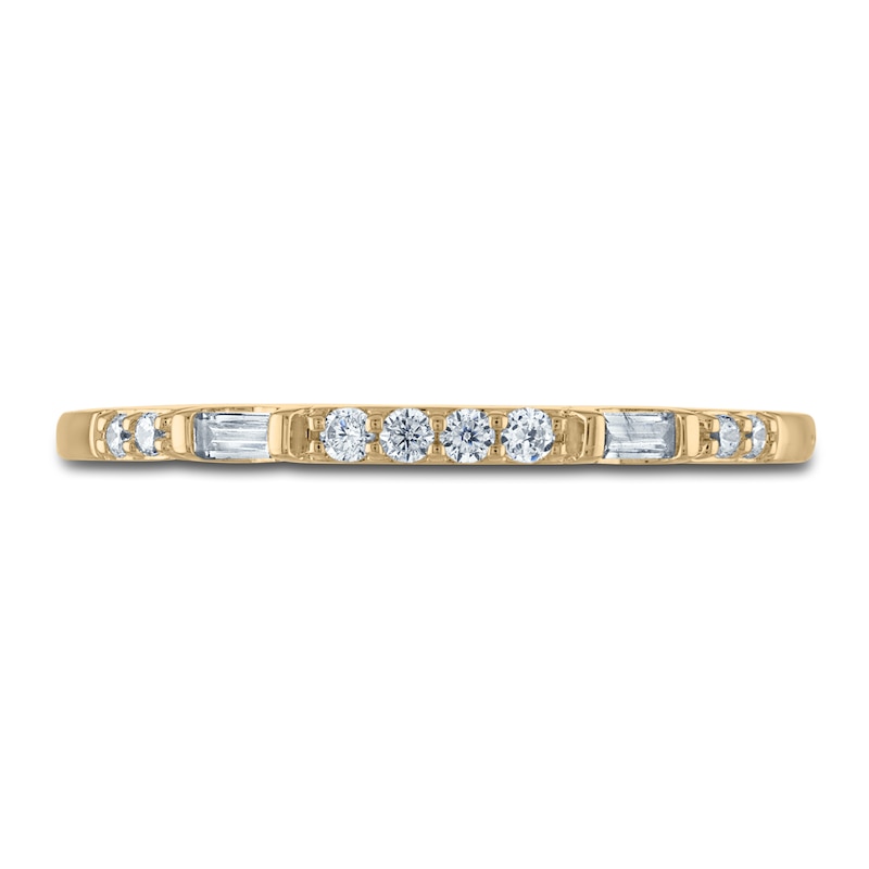 Main Image 3 of Diamond Anniversary Band 1/8 ct tw Baguette/Round 14K Yellow Gold