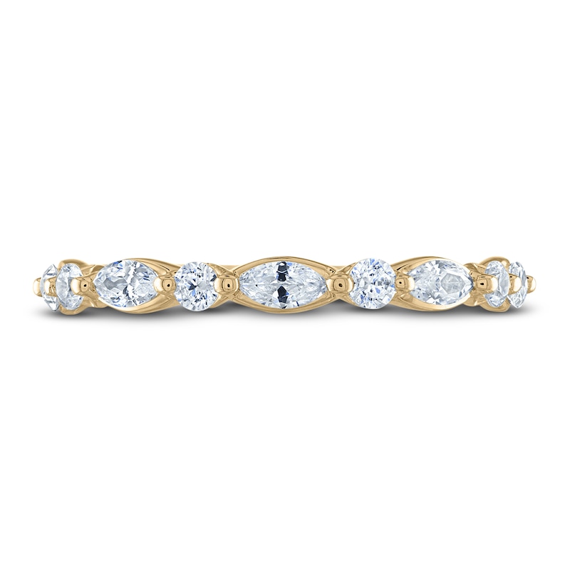 Main Image 3 of Diamond Anniversary Band 1/2 ct tw Marquise/Round 14K Yellow Gold