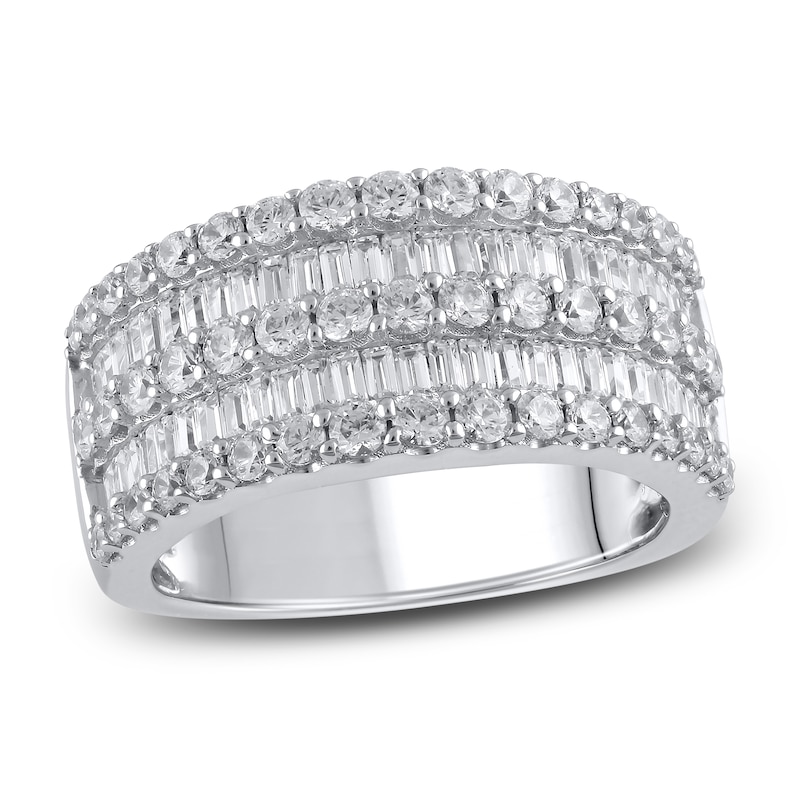 Diamond Anniversary Band 2 ct tw Round/Baguette 14K White Gold