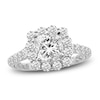 Thumbnail Image 1 of Diamond Engagement Ring 2-1/2 ct tw Cushion/Round 14K White Gold