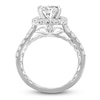 Thumbnail Image 2 of Diamond Engagement Ring 2-1/2 ct tw Cushion/Round 14K White Gold