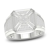 Thumbnail Image 1 of Men's Diamond Cross Ring 5/8 ct tw Round 10K White Gold