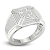 Thumbnail Image 4 of Men's Diamond Cross Ring 5/8 ct tw Round 10K White Gold