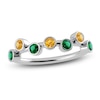 Thumbnail Image 1 of Juliette Maison Natural Emerald & Natural Citrine Ring 10K White Gold